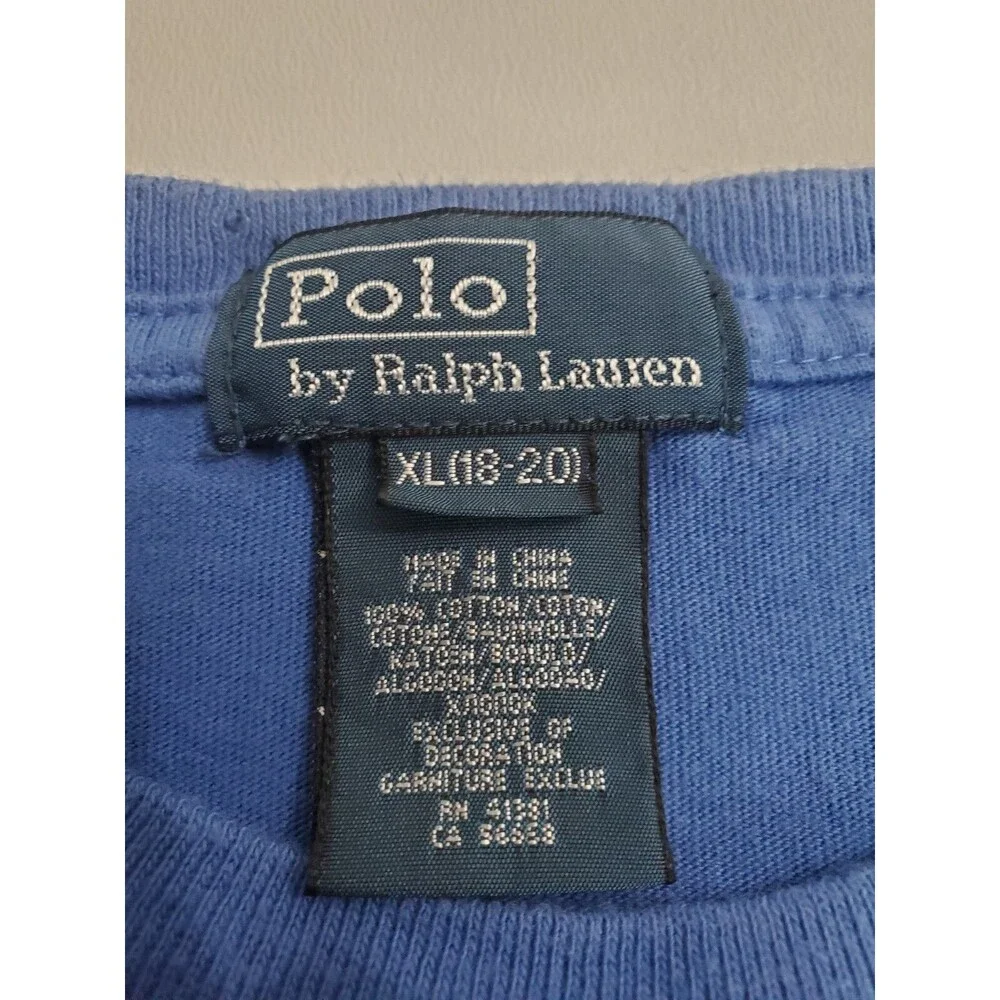 Polo By Ralph Lauren Youth Boy's Short Sleeve Polo Shirt, Blue, XL